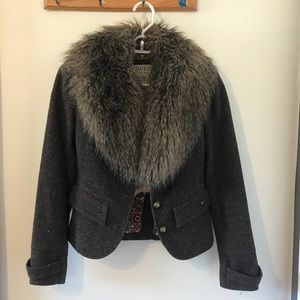 GUESS Faux Fur Colar Jacket Size XS